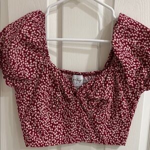 Women's Red Floral Top
